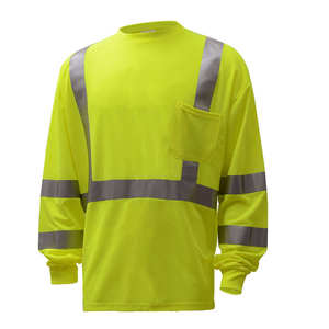Camiseta de Trabajo de Alta Visibilidad para Construcción, Manga Corta, Invierno, Reflectante, con Cinta Reflectante, Ropa de Seguridad - Product Image 1