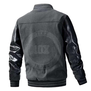 Veste d'hiver en mélange de laine de qualité supérieure avec patch en chenille brodé, boutons-pression, style streetwear décontracté, veste de type Letterman, vêtement d'extérieur - Product Image 2