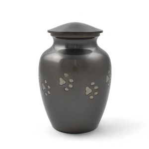 Modern Red & Gold Brass Pet Cremation Urn Handcrafted Engraved Paw Prints Pet <b>Memorial</b> <b>Box</b> - Product Image 3