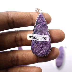 Pierre de Charoïte Violette de Haute Qualité pour Pendentif en Argent, 100% Naturelle, Formes et Tailles Variées, Pierre pour la Fabrication de Bijoux, Charoïte en Vrac - Product Image 3
