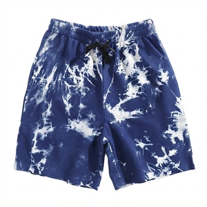 Shorts décontractés pour hommes en Spandex/Polyester, tie-dye, avec logo frontal, taille mi-haute, cordon de serrage, respirants et à séchage rapide, tricotés - Product Image 3