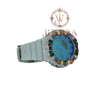 Premium Quality Iced Out Moissanite <b>Rubber</b> Diamond <b>Watch</b> for Street Style Corporate Gifting and Luxury Wear Available for Sale - Product Image 3