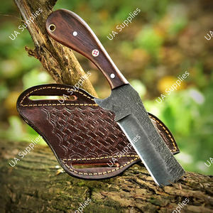 มีดคาวบอยคุณภาพสูง เหล็กคาร์บอน 1095 แบบฟูลแทง ด้ามไม้พะยูง พร้อมปลอกแบบแพนเค้ก ราคาขายส่ง - Product Image 3