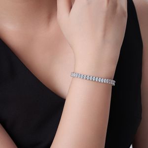 Moissanite Oval Sterling Silver Prong Set Tennis Bracelet GRA Certified Unisex Sparkling Wedding & Anniversary <b>Gift</b> - Product Image 4