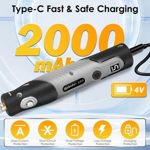 Kit Utensile Rotante Cordless 4V da 116 Pezzi, 5 Velocità, Batteria Ricaricabile da 2000mAh, Incisore Elettrico per Levigatura, Lucidatura e Foratura - Product Image 6