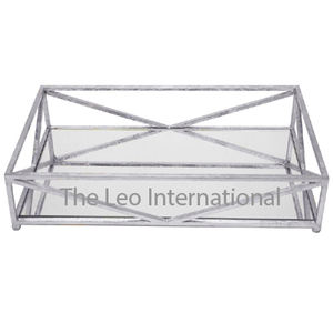 Plateau de service rond en bois recyclable à 5 sections avec poignées en métal aluminium – Fournitures en gros - Product Image 3