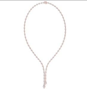 Collier de luxe pour femme en or blanc 14 carats avec diamant de laboratoire taille étagée couleur E-F, idéal pour mariage - Product Image 6