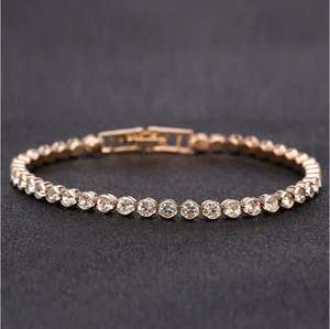 Bracelets de tennis tendance 16cm 17cm 18cm entièrement sertis de diamants étincelants 3mm Moissanite Élégant bracelet en diamant 3mm d'Inde - Product Image 5