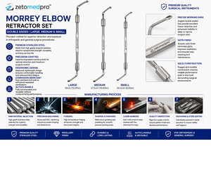Ensemble d'extenseurs de coude MORREY à double extrémité, instruments manuels, 27,5 cm, Zetomed Pro - Product Image 3
