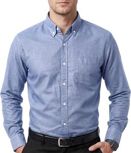 Camisa Oxford de Manga Larga para Hombre, Primavera-Otoño 2026, 100% Algodón, Transpirable, Formal de Negocios, Venta al Por Mayor Directa de Fábrica OEM - Product Image 1