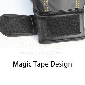 Premium Leather Boxing Gloves Hand Grips Shock-Absorbing Padding for Fighters <b>Trainers</b> Athletes-Outdoor Use Hook Loop Closure - Product Image 2