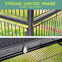 Grande cage d'élevage pour perroquets en métal à double couche avec plateau en plastique, cage à oiseaux portable pour usage domestique, noire