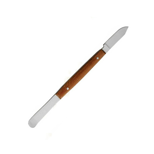 Espátula de cera para laboratorio dental con hoja larga de acero inoxidable y mango de madera, herramienta para mezclar y tallar cera - Product Image 1