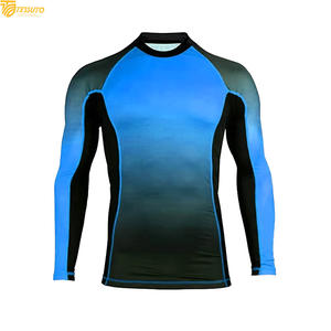 T-shirt de compression à manches longues personnalisé pour homme, idéal pour le BJJ, le MMA, le fitness et le grappling – Maillot d'entraînement à sublimation dégradée - Product Image 3