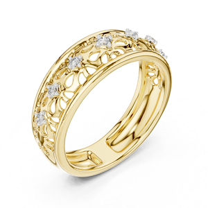 Anillo de Compromiso de Oro Rosa de 14K con Diamante de Corte Redondo para Mujer |   Ropa de Compromiso |   Diamante Cultivado Nuevo - Product Image 4