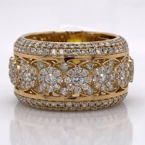 แหวนเงินแท้ 925 ประดับมอสซาไนต์ทรงฮิปฮอป ดีไซน์ดอกไม้ ชุบโรเดียม เหมาะสำหรับทั้งชายและหญิง ของขวัญเครื่องประดับสุดหรูสำหรับเขา/เธอ - Product Image 1