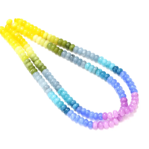 Perles Rondelles en Quartz Multicolores Bio : Pierres Précieuses Lisses de Qualité AAA (7-8mm) - Product Image 4