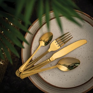 Ensemble de couverts de luxe en or mat – Collection de couverts haut de gamme pour la maison, l'hôtel et le restaurant - Product Image 3