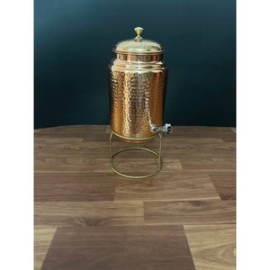 Dispensador de agua de cobre martillado más vendido con grifo y tapa de latón, estilo vintage, para el hogar - Product Image 4