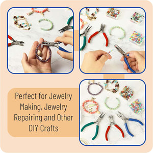 Jewelry Making, 3 Pack, Chain Nose, Round Nose <b>Pliers</b> <b>Set</b> and Wire Cutter for Beading, Wire Wrapping, Jump Rings - Product Image 6