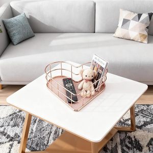 Multifunctional Iron Heart Shape Storage <b>Basket</b> Decorative Wire Organizer for Home Office - Product Image 2