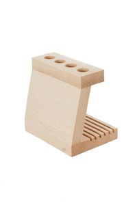 Porte-brosse à dents en bois naturel pour la salle de bain familiale, avec une construction en bois massif durable - Product Image 4
