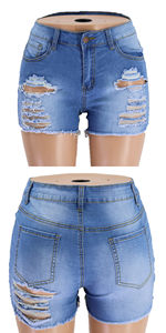 Ropa de Verano para Mujer, Jeans Casuales de Mezclilla, Cintura Alta, Cierre de Botones, Tela Suave y Transpirable para un Estilo Profesional - Product Image 4