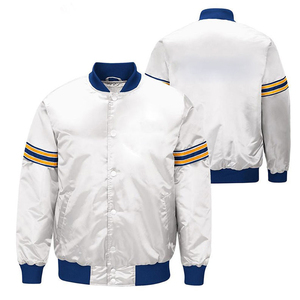 Veste bomber en satin pour homme, prix usine, entièrement boutonnée, logo personnalisé, taille et couleur au choix. - Product Image 1