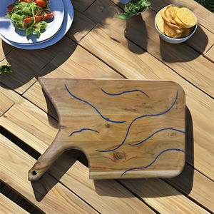 Embalaje personalizado Diseño de resina duradera Bloques de cortar de madera de acacia Tablero de queso de madera natural de gran tamaño Tablero de madera de mango - Product Image 1