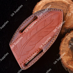 Étui à couteau en cuir de vachette véritable cousu main de haute qualité, avec passant de ceinture OEM, pour lame fixe, chasse, camping, EDC, UA - Product Image 2