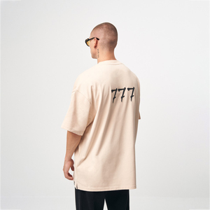 T-shirt d'été tendance pour homme, coupe oversize, 100 % coton épais, streetwear, coupe ample, avec impression de logo personnalisé - Product Image 6