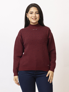 เสื้อสเวตเตอร์คอสูงถักสำหรับผู้หญิง แขนยาว สีพื้น แต่งกระดุม สวมใส่สบายๆ สำหรับฤดูหนาว สไตล์ทันสมัย - Product Image 3