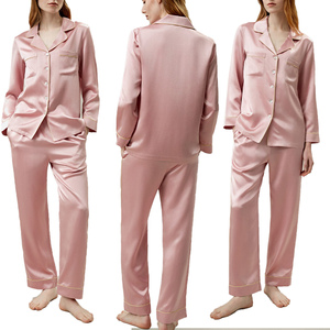 <b>Spring</b> <b>Cardigan</b> Ice Silk Long Sleeve Women's Sleepwear Night Sleep Home comfort Wear Pajamas High Quality Women's Pajamas Set - Product Image 1