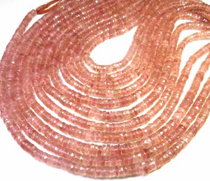 Cuentas de Cuarzo Fresa Natural de Alta Calidad en Forma de Heishi, Hilo de 16 Pulgadas, Gemas Rosas en Forma de Rueda, Disco Plano Facetado de 6mm, Fresa - Product Image 3