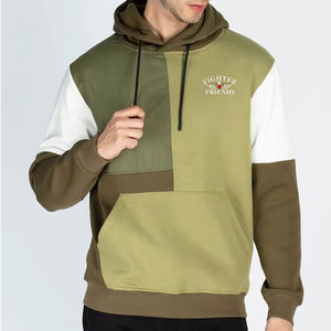 Sweat-shirts surdimensionnés personnalisés pour hommes, style streetwear, avec contraste de couleurs, sweats à capuche d'hiver pour hommes en gros - Product Image 1