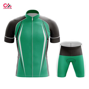 Combinaison de cyclisme pour homme CAR3 MASTER, imprimé par sublimation vert, manches courtes, coupe compressive, respirante, kit de course, taille adulte - Product Image 4