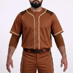 Ensemble de vêtements de baseball pour hommes, pantalon en jersey uni, respirant, 100% polyester, fermeture à boutons, coupe régulière, toutes saisons, antibactérien - Product Image 5