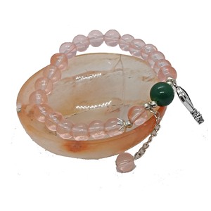 Bracelet en perles de cristal de jade vert et quartz cerise de haute qualité, bijou de charme tendance pour hommes et femmes, pour la méditation énergétique - Product Image 2