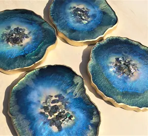 Dessous de verre en résine époxy transparente de la meilleure qualité, vente en gros de sous-verres en résine faits à la main de haute qualité - Product Image 2