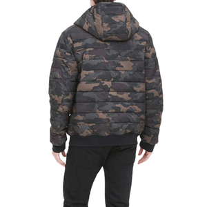 Blouson matelassé à capuche camouflage le plus vendu, respirant, écologique, avec fermeture boutonnée sur le devant, en polyester et coton - Product Image 2