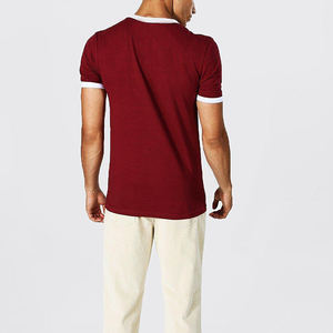 T-shirts Ringer personnalisés à col rond en coton, style vintage, pour hommes, à manches courtes - Product Image 2