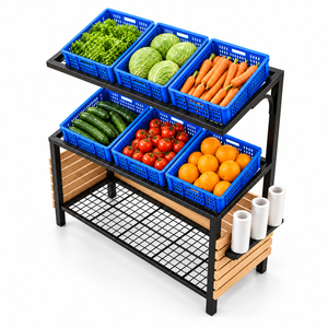 Estante de Exhibición de 5 Niveles, Resistente, Ajustable, para Supermercado, con Respaldo de Madera, Estantes de Acero Laminado en Frío, Recubrimiento en Polvo - Product Image 3