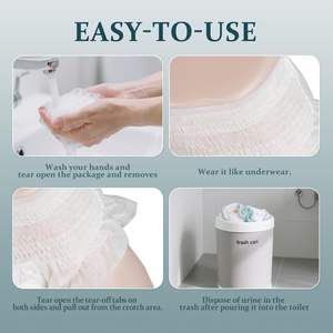 Culottes absorbantes 2 en 1 super pratiques pour adultes avec poche à urine pour incontinence à long terme, couches jetables pour alités - Product Image 6