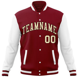 Veste universitaire personnalisée avec nom et numéro, manches en cuir, corps en laine, fabrication OEM ODM, vente en gros - Product Image 1