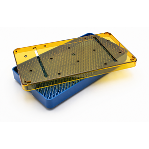 Boîte de désinfection autoclavable à couche unique avec tapis en silicone 4 " x 6,5 " x 0,75 ", plateau de stérilisation en plastique avec insert en silicone - Product Image 3