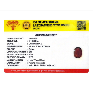 Premium Hessonite Gomed 5.95 Carat Oval Emerald Cut Loose Natural Gemstone for Fine Jewelry - Product Image 4