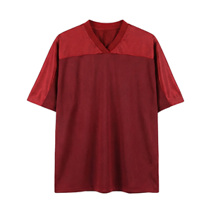 เสื้อยืดคอกว้างแขนสั้นผู้ชาย สีกรมท่า ผ้าถักโพลีเอสเตอร์ ระบายอากาศได้ดี เป็นมิตรกับสิ่งแวดล้อม แห้งเร็ว น้ำหนัก 220 กรัม สไตล์ลำลอง ทรงโอเวอร์ไซส์ ผ้าตาข่าย - Product Image 1