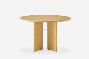ARDENA Modern <b>Wooden</b> <b>Round</b> <b>Dining</b> <b>Table</b> Set for Home Apartment Farmhouse Hotel School Office Building Park - Product Image 3