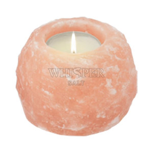 Portavelas de Sal de Roca Tallado a Mano, Forma Natural, Estilo Moderno, Pakistán, Brillo Natural Cálido, Decoración para el Hogar - Product Image 2