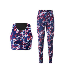 Leggings de yoga sublimados, conjunto deportivo para gimnasio, correr, entrenamiento, yoga, fitness, ropa deportiva sin costuras, conjunto de yoga de cintura alta. - Product Image 6